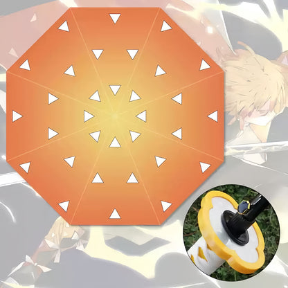 Demon Slayer Tanjiro Zenitsu Rengoku Shinobu Giyuu Anime Katana Umbrella, Samurai Sword Handle Long Rain Umbrella, Windproof Sun Protection Cosplay Umbrella For Fans