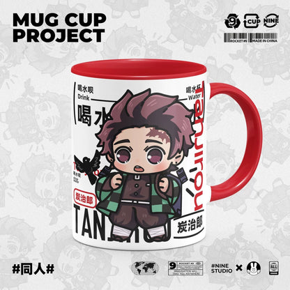 Demon Slayer Ceramic Mug, White Anime Coffee Cup, Kawaii Manga Drinking Cup, Anime Fan Gift for Home Office