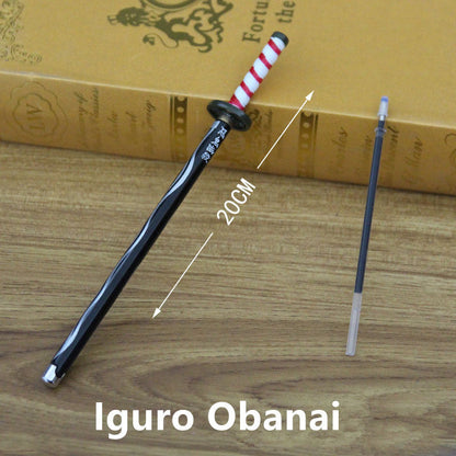 Demon Slayer Tanjiro Nezuko Zenitsu Inosuke Katana Pen, Anime Sword Shape Gel Pen With Display Stand, Refillable Writing Stationery Collectible Gift For Anime Fans