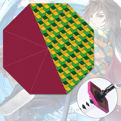 Demon Slayer Tanjiro Zenitsu Rengoku Shinobu Giyuu Anime Katana Umbrella, Samurai Sword Handle Long Rain Umbrella, Windproof Sun Protection Cosplay Umbrella For Fans