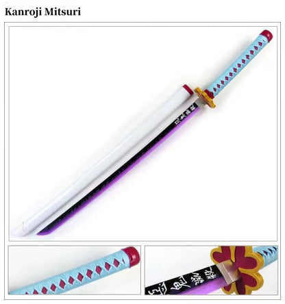 Demon Slayer Tanjiro Zenitsu Rengoku Kokushibo Sanemi Mitsuri LED Light‑Up Nichirin Sword Bamboo Blade Cosplay Prop With Scabbard Halloween Costume Accessory