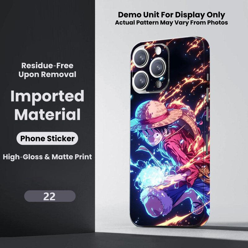 One Piece Monkey D. Luffy Roronoa Zoro Portgas D. Ace Shanks Boa Hancock Anime Phone Sticker Decal Skin Residue‑Free Protective Wrap 150+ Patterns For Iphone Smartphone Decor