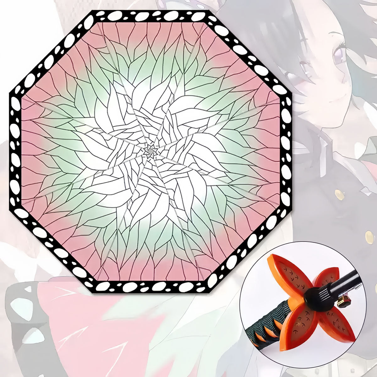 Demon Slayer Tanjiro Zenitsu Rengoku Shinobu Giyuu Anime Katana Umbrella, Samurai Sword Handle Long Rain Umbrella, Windproof Sun Protection Cosplay Umbrella For Fans