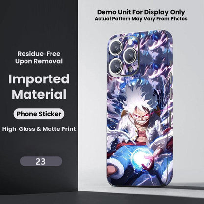 One Piece Monkey D. Luffy Roronoa Zoro Portgas D. Ace Shanks Boa Hancock Anime Phone Sticker Decal Skin Residue‑Free Protective Wrap 150+ Patterns For Iphone Smartphone Decor