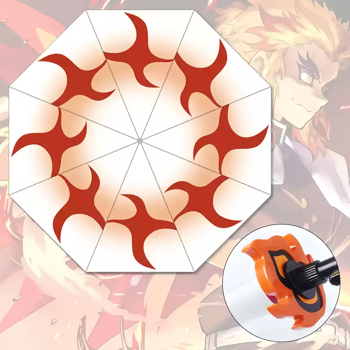 Demon Slayer Tanjiro Zenitsu Rengoku Shinobu Giyuu Anime Katana Umbrella, Samurai Sword Handle Long Rain Umbrella, Windproof Sun Protection Cosplay Umbrella For Fans
