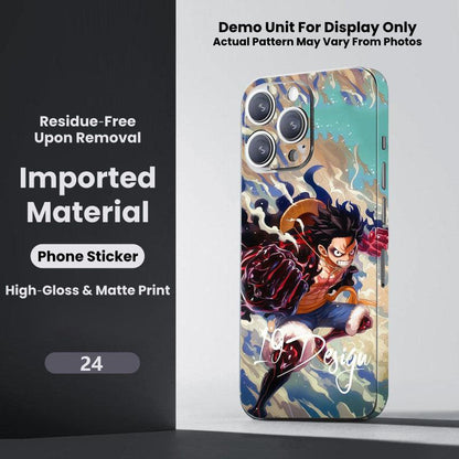 One Piece Monkey D. Luffy Roronoa Zoro Portgas D. Ace Shanks Boa Hancock Anime Phone Sticker Decal Skin Residue‑Free Protective Wrap 150+ Patterns For Iphone Smartphone Decor