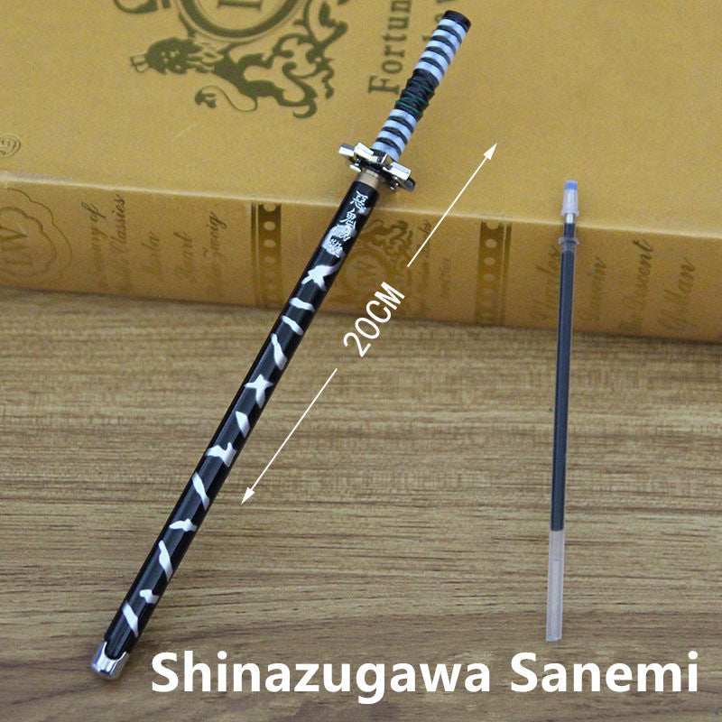 Demon Slayer Tanjiro Nezuko Zenitsu Inosuke Katana Pen, Anime Sword Shape Gel Pen With Display Stand, Refillable Writing Stationery Collectible Gift For Anime Fans