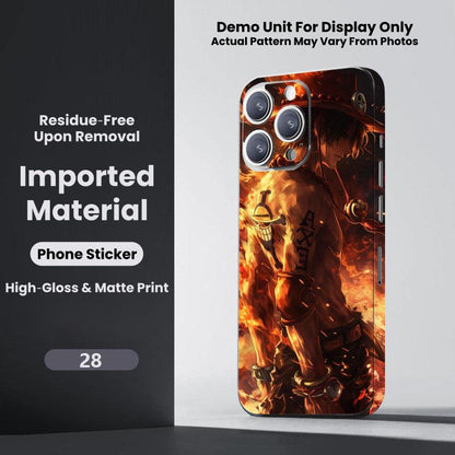 One Piece Monkey D. Luffy Roronoa Zoro Portgas D. Ace Shanks Boa Hancock Anime Phone Sticker Decal Skin Residue‑Free Protective Wrap 150+ Patterns For Iphone Smartphone Decor