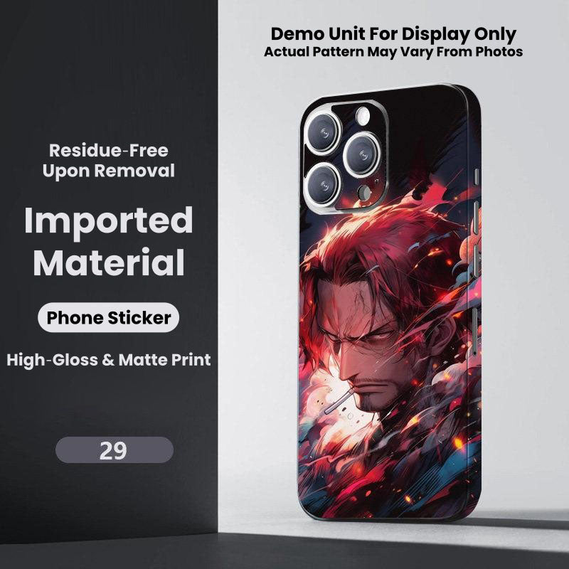 One Piece Monkey D. Luffy Roronoa Zoro Portgas D. Ace Shanks Boa Hancock Anime Phone Sticker Decal Skin Residue‑Free Protective Wrap 150+ Patterns For Iphone Smartphone Decor