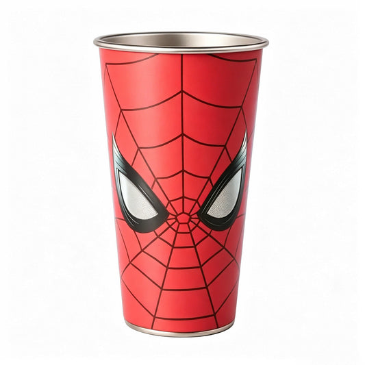 Marvel Spider‑Man Cold Activated Color Changing 304 Stainless Steel Cup, Glow In The Dark Eyes 700ml Large Capacity Metal Drinking Tumbler For Iced Coffee Cold Drinks, Superhero Fans Gift With Gift Box