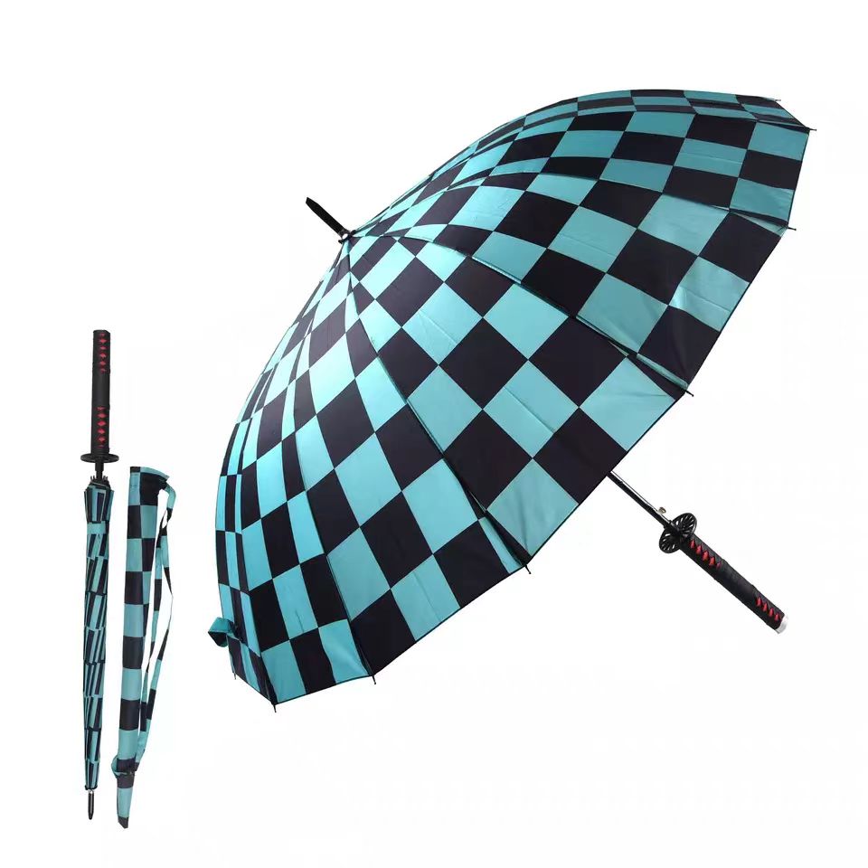Demon Slayer Tanjiro Zenitsu Rengoku Shinobu Giyuu Anime Katana Umbrella, Samurai Sword Handle Long Rain Umbrella, Windproof Sun Protection Cosplay Umbrella For Fans
