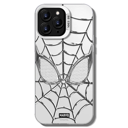 Marvel Spider‑Man Anime Phone Case, 3D Electroplated Spider Web Mirror Finish Cover, Anti‑Fingerprint Shockproof Protective Case With Precise Cutouts For iPhone