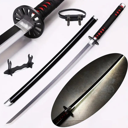 Demon Slayer Tanjiro Zenitsu Rengoku Mitsuri Bamboo Cosplay Sword Light Up Nichirin Blade Prop With Scabbard And Stand Anime Halloween Costume Accessory