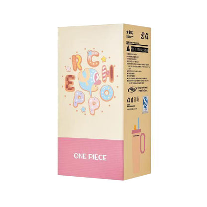 One Piece Tony Tony Chopper 25.36oz Insulated Tumbler With Handle Straw, 304 Stainless Steel Leak Proof Travel Coffee Cup With Tea Strainer & Cute Pendant, 24H Cold Retention Water Bottle For Car Office