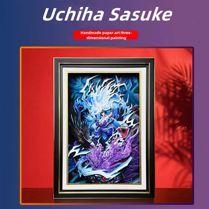 Uchiha Sasuke handsome cartoon handicraft 3D drawing