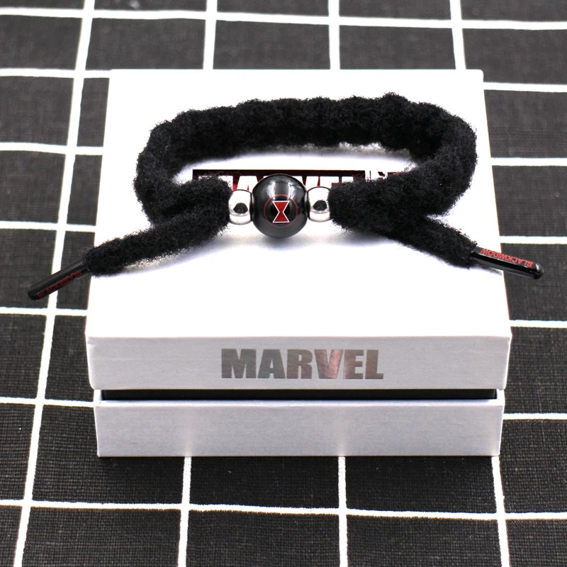 Marvel Avengers Spiderman Iron Man Captain America Thor Hulk Black Panther Venom Black Widow Doctor Strange Braided Bracelet Adjustable Woven Rope Charm Wristband Jewelry Gift For Men Women Fans