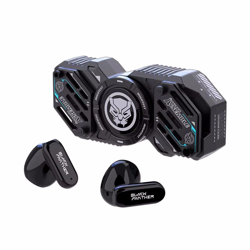 Marvel Avengers Iron Man Black Panther Captain America All‑Styles Fidget Spinner Wireless Bluetooth Earbuds, Stress Relief Mecha TWS Earphones HIFI Sound Auto Connect For Gaming & Daily Use