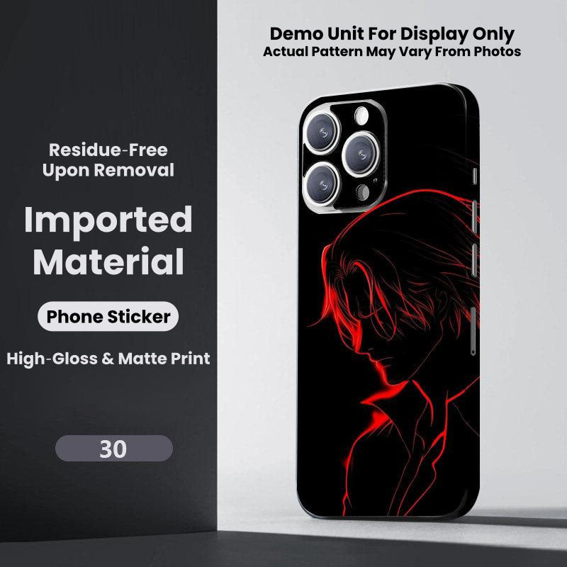 One Piece Monkey D. Luffy Roronoa Zoro Portgas D. Ace Shanks Boa Hancock Anime Phone Sticker Decal Skin Residue‑Free Protective Wrap 150+ Patterns For Iphone Smartphone Decor