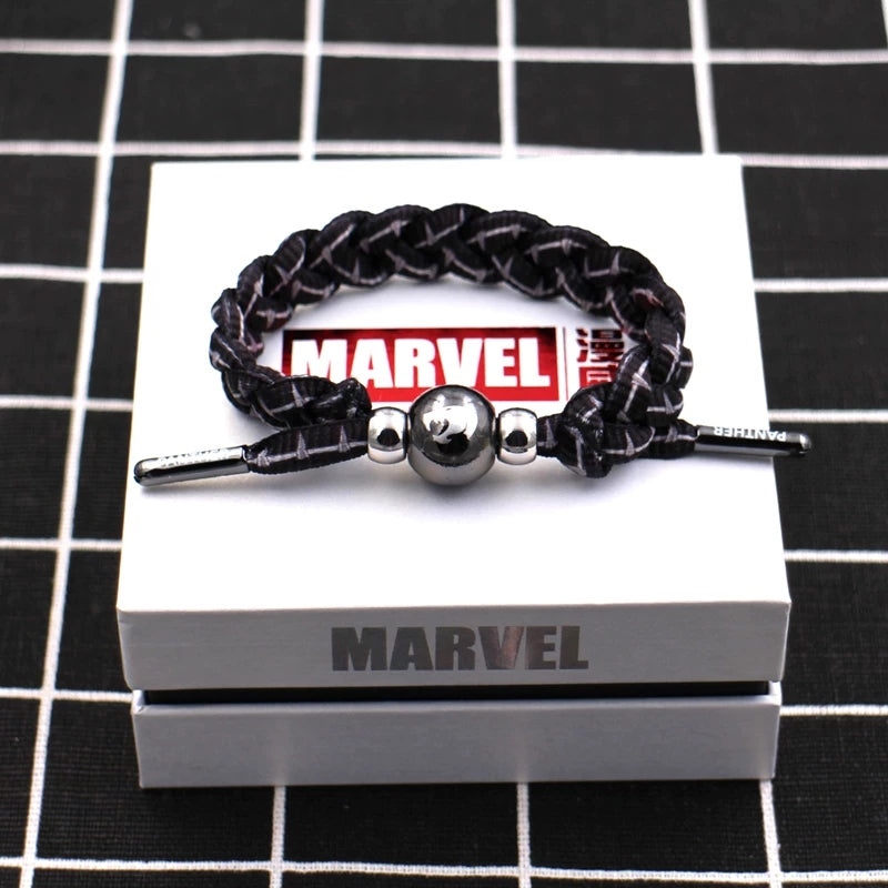 Marvel Avengers Spiderman Iron Man Captain America Thor Hulk Black Panther Venom Black Widow Doctor Strange Braided Bracelet Adjustable Woven Rope Charm Wristband Jewelry Gift For Men Women Fans