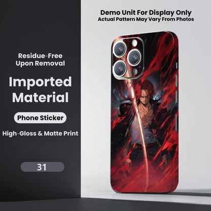 One Piece Monkey D. Luffy Roronoa Zoro Portgas D. Ace Shanks Boa Hancock Anime Phone Sticker Decal Skin Residue‑Free Protective Wrap 150+ Patterns For Iphone Smartphone Decor