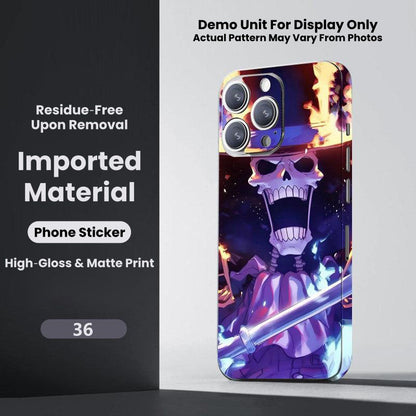 One Piece Monkey D. Luffy Roronoa Zoro Portgas D. Ace Shanks Boa Hancock Anime Phone Sticker Decal Skin Residue‑Free Protective Wrap 150+ Patterns For Iphone Smartphone Decor