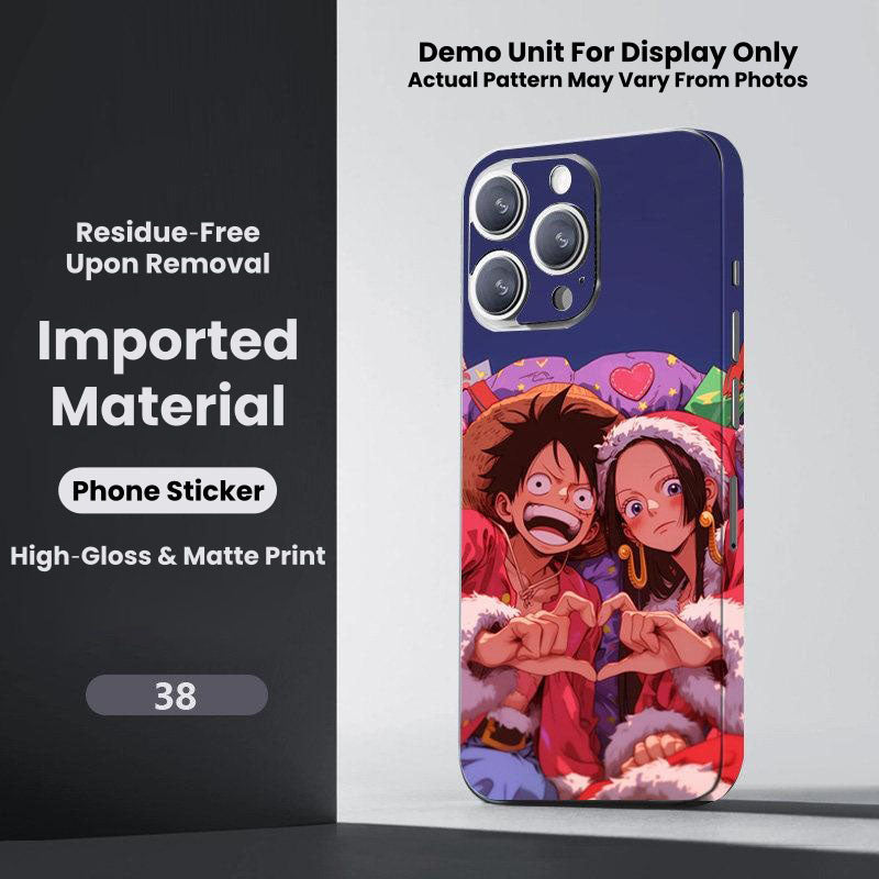 One Piece Monkey D. Luffy Roronoa Zoro Portgas D. Ace Shanks Boa Hancock Anime Phone Sticker Decal Skin Residue‑Free Protective Wrap 150+ Patterns For Iphone Smartphone Decor