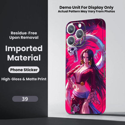 One Piece Monkey D. Luffy Roronoa Zoro Portgas D. Ace Shanks Boa Hancock Anime Phone Sticker Decal Skin Residue‑Free Protective Wrap 150+ Patterns For Iphone Smartphone Decor