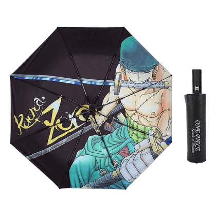 One Piece Monkey D. Luffy Roronoa Zoro Portgas D. Ace Folding Umbrella, 4 Styles Available Windproof Fiberglass Ribs Waterproof Compact Auto Open Close Travel Umbrella For Anime Fans