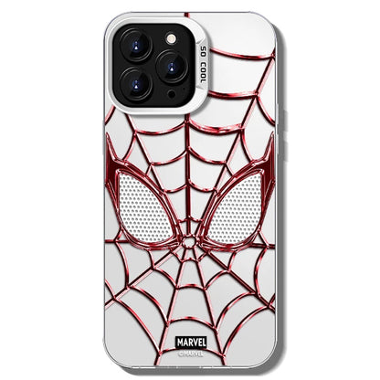 Marvel Spider‑Man Anime Phone Case, 3D Electroplated Spider Web Mirror Finish Cover, Anti‑Fingerprint Shockproof Protective Case With Precise Cutouts For iPhone