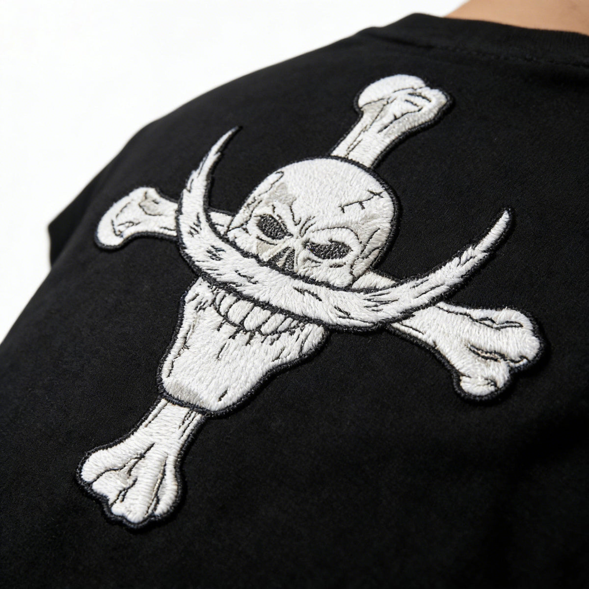 One Piece Whitebeard Edward Newgate Embroidered T-Shirt, Anime Oversized Cotton Tee