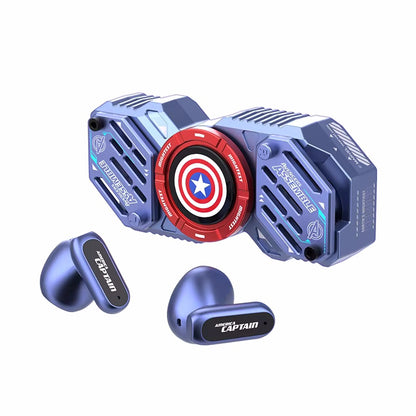 Marvel Avengers Iron Man Black Panther Captain America All‑Styles Fidget Spinner Wireless Bluetooth Earbuds, Stress Relief Mecha TWS Earphones HIFI Sound Auto Connect For Gaming & Daily Use