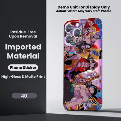 One Piece Monkey D. Luffy Roronoa Zoro Portgas D. Ace Shanks Boa Hancock Anime Phone Sticker Decal Skin Residue‑Free Protective Wrap 150+ Patterns For Iphone Smartphone Decor