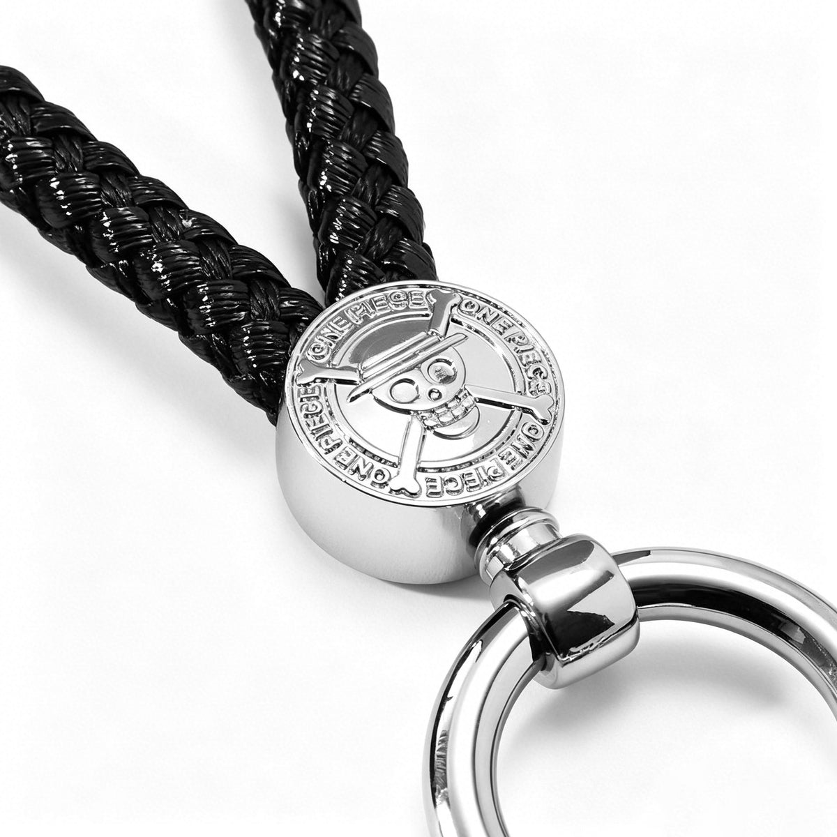 One Piece Monkey D. Luffy Wanted Poster Keychain Set Metal Dog Tag Pendant Braided Wrist Lanyard Anime Cosplay Accessory Gift Box Collection