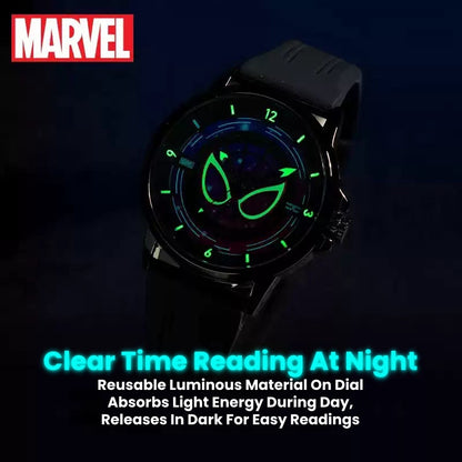 Marvel Spider-Man Co-Branded Quartz Watch 3D Gradient Starry Sky Dial Luminous Glow In Dark 3ATM Waterproof Silicone Strap Alloy Case Scratch Resistant Glass Unisex Analog Wristwatch 2 Colors For Fans