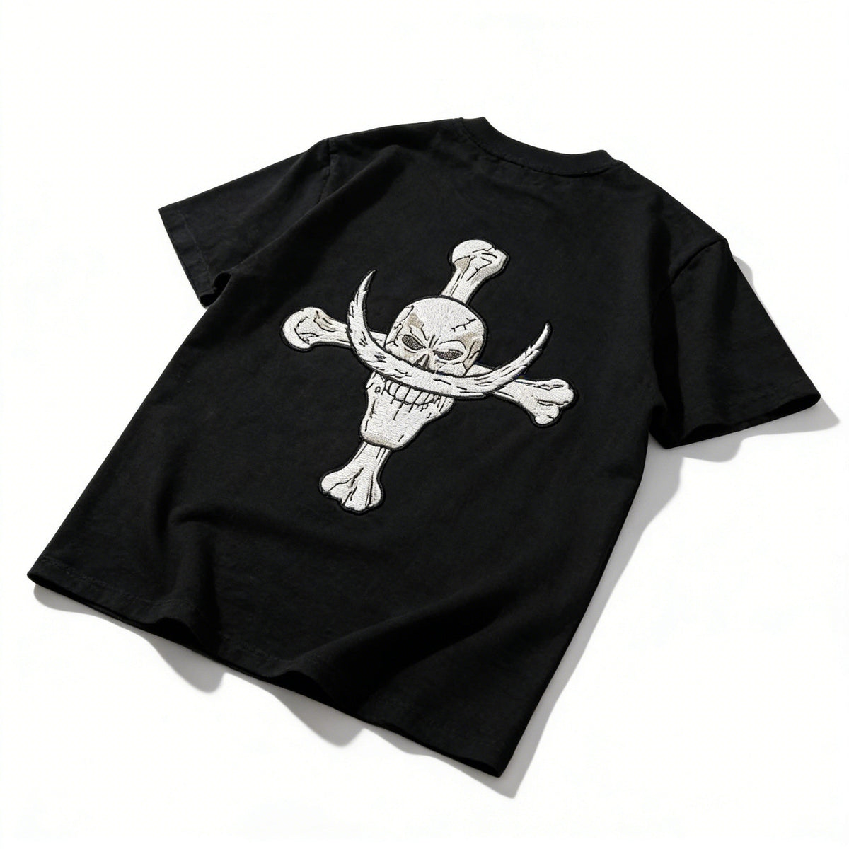 One Piece Whitebeard Edward Newgate Embroidered T-Shirt, Anime Oversized Cotton Tee