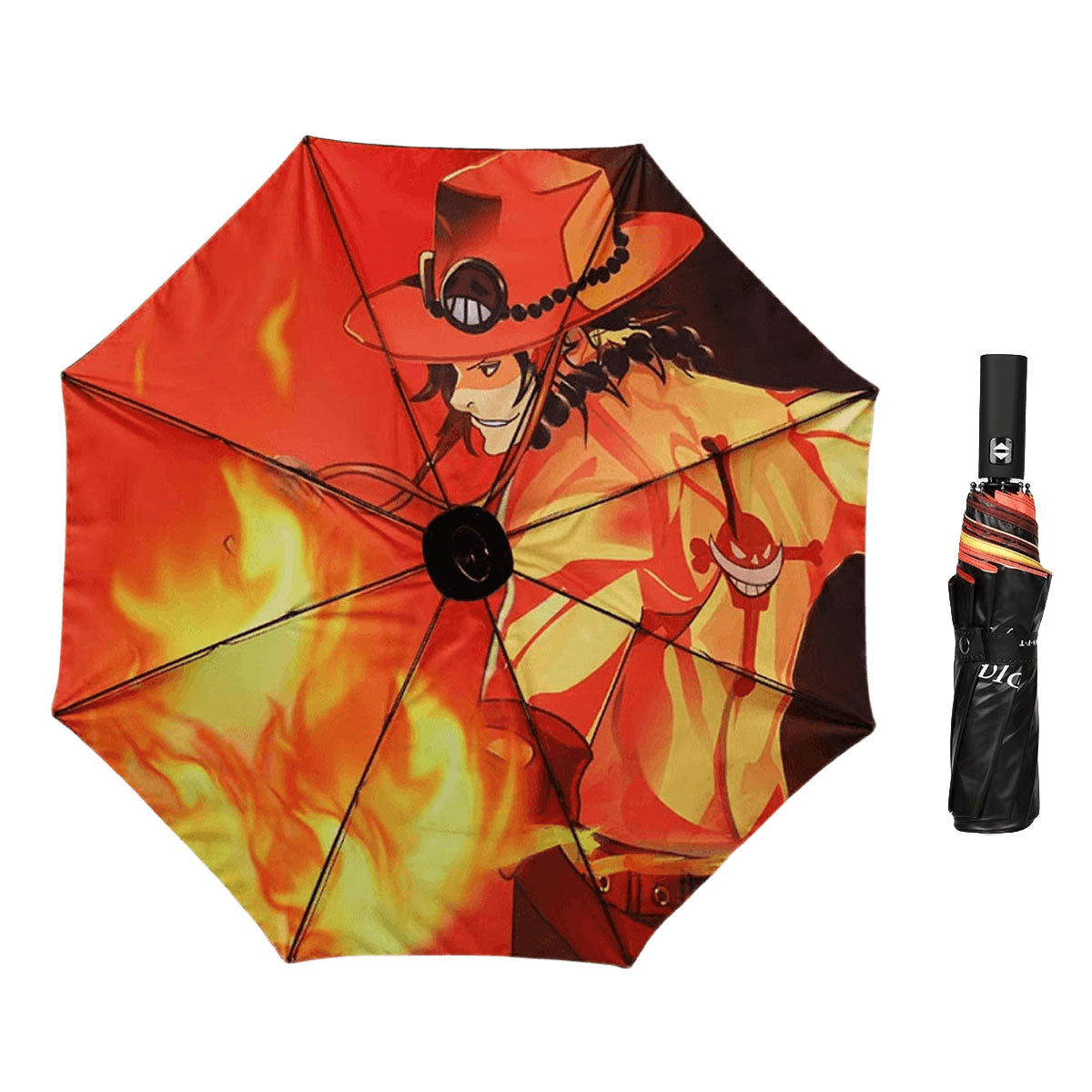 One Piece Monkey D. Luffy Roronoa Zoro Portgas D. Ace Folding Umbrella, 4 Styles Available Windproof Fiberglass Ribs Waterproof Compact Auto Open Close Travel Umbrella For Anime Fans