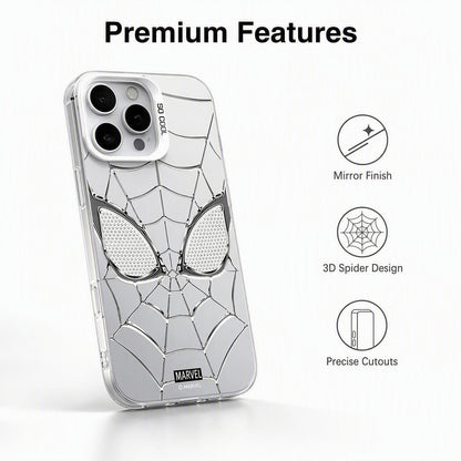 Marvel Spider‑Man Anime Phone Case, 3D Electroplated Spider Web Mirror Finish Cover, Anti‑Fingerprint Shockproof Protective Case With Precise Cutouts For iPhone