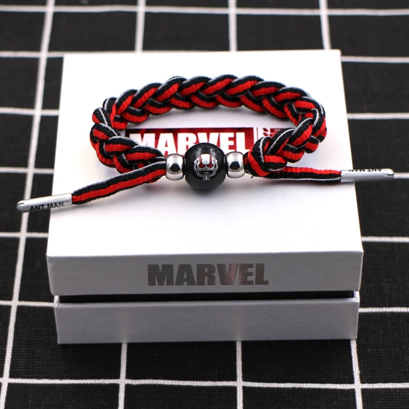 Marvel Avengers Spiderman Iron Man Captain America Thor Hulk Black Panther Venom Black Widow Doctor Strange Braided Bracelet Adjustable Woven Rope Charm Wristband Jewelry Gift For Men Women Fans