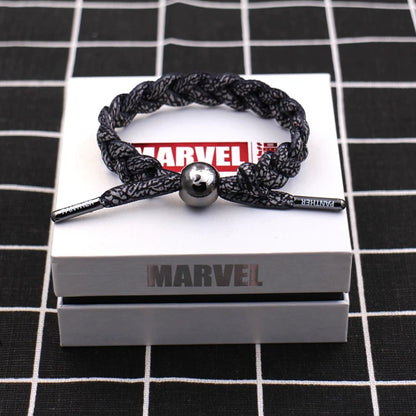 Marvel Avengers Spiderman Iron Man Captain America Thor Hulk Black Panther Venom Black Widow Doctor Strange Braided Bracelet Adjustable Woven Rope Charm Wristband Jewelry Gift For Men Women Fans