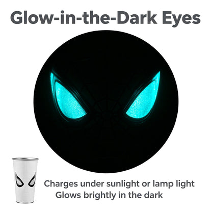 Marvel Spider‑Man Cold Activated Color Changing 304 Stainless Steel Cup, Glow In The Dark Eyes 700ml Large Capacity Metal Drinking Tumbler For Iced Coffee Cold Drinks, Superhero Fans Gift With Gift Box