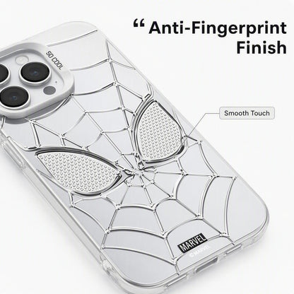 Marvel Spider‑Man Phone Case With Foldable Stand, 3D Mirror Spider Web Design Shockproof Protective Cover, Precise Cutout Slim Phone Case For iPhone Series Superhero Fan Gift