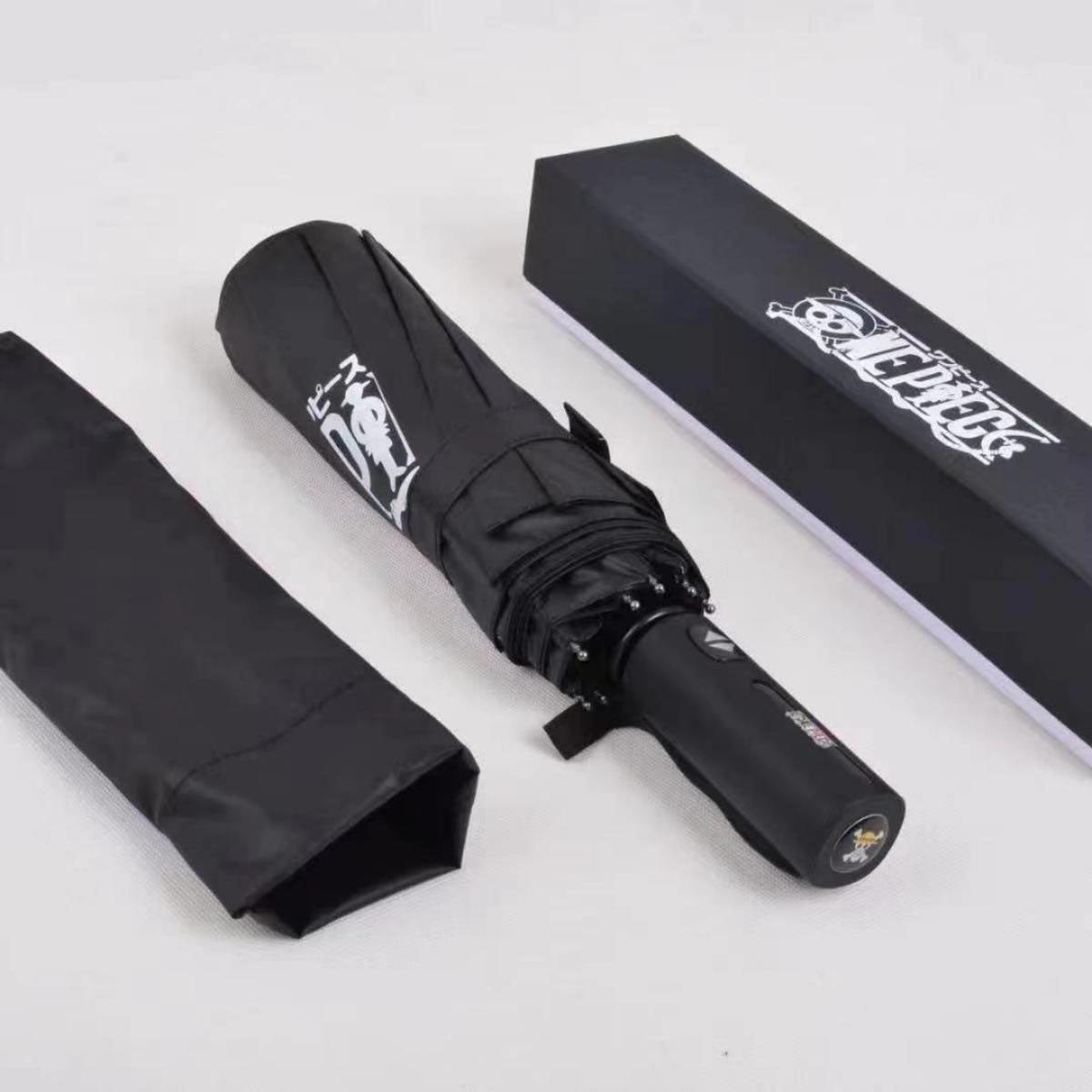 One Piece Monkey D Luffy Roronoa Zoro Nami Automatic Folding Umbrella, UPF50+ UV Protection Rain Sun Windproof Compact Portable Anime Printed Travel Umbrella