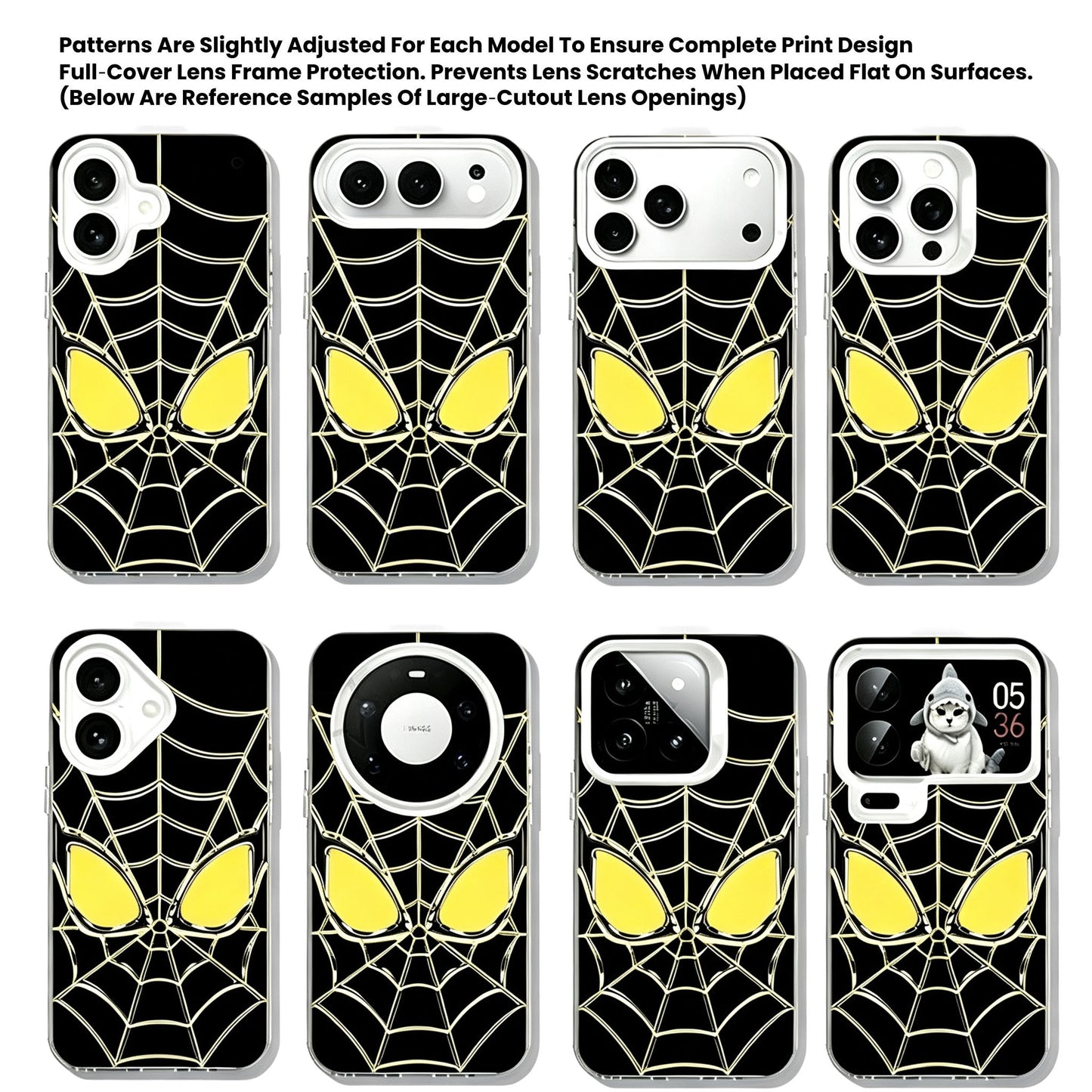 Marvel Spider‑Man Phone Case 3‑in‑1 Removable Lens Frame Shockproof Airbag Protective Cover Cool Web Pattern Anime Cell Phone Shell For Iphone