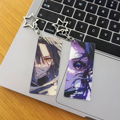 Demon Slayer, Rengoku, Giyuu, Mitsuri, Obanai, Shinobu, Muichiro Acrylic Keychain, Anime Character Eye Card Pendant, Star Chain Bag Ornament, Collectible Anime Accessories For Fans