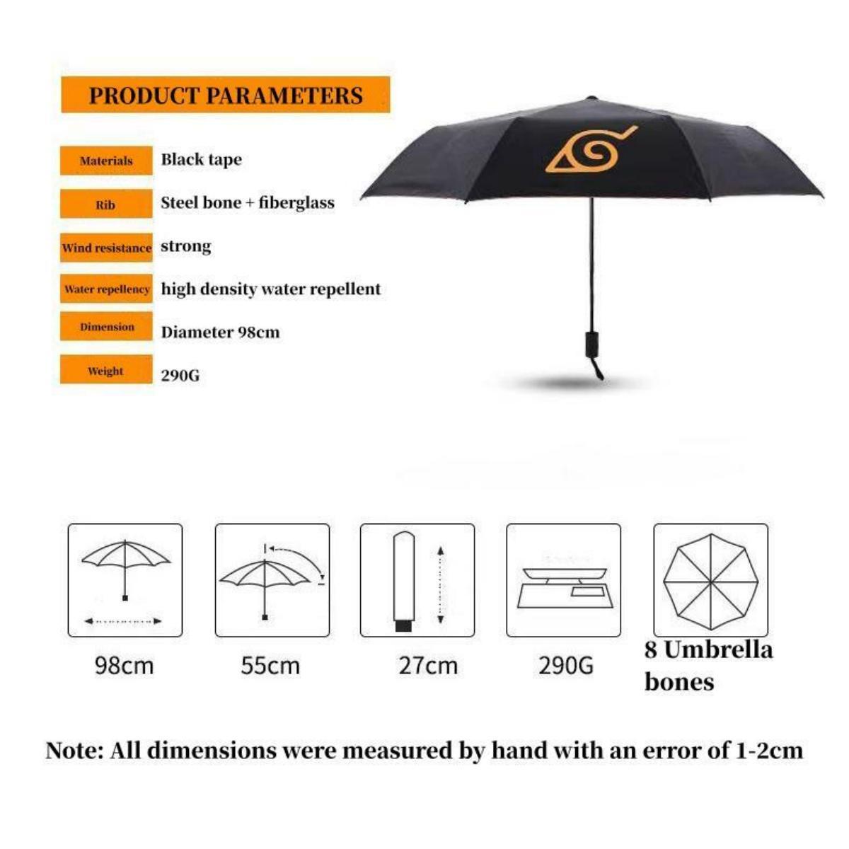 One Piece Monkey D. Luffy Roronoa Zoro Portgas D. Ace Folding Umbrella, 4 Styles Available Windproof Fiberglass Ribs Waterproof Compact Auto Open Close Travel Umbrella For Anime Fans
