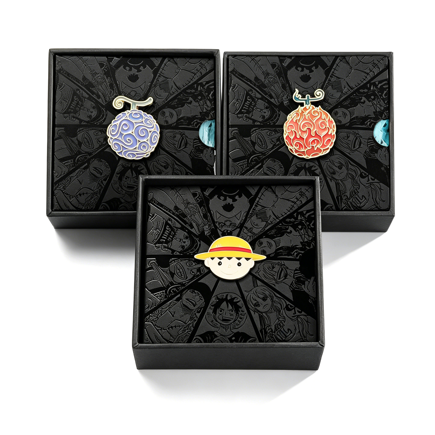 One Piece Monkey D Luffy Roronoa Zoro Portgas D Ace Trafalgar Law Gift Set Wanted Poster Keychain Devil Fruit Enamel Pin Brooch With Gift Box Anime Jewelry Present For Fans