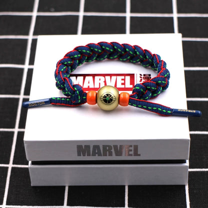 Marvel Avengers Spiderman Iron Man Captain America Thor Hulk Black Panther Venom Black Widow Doctor Strange Braided Bracelet Adjustable Woven Rope Charm Wristband Jewelry Gift For Men Women Fans