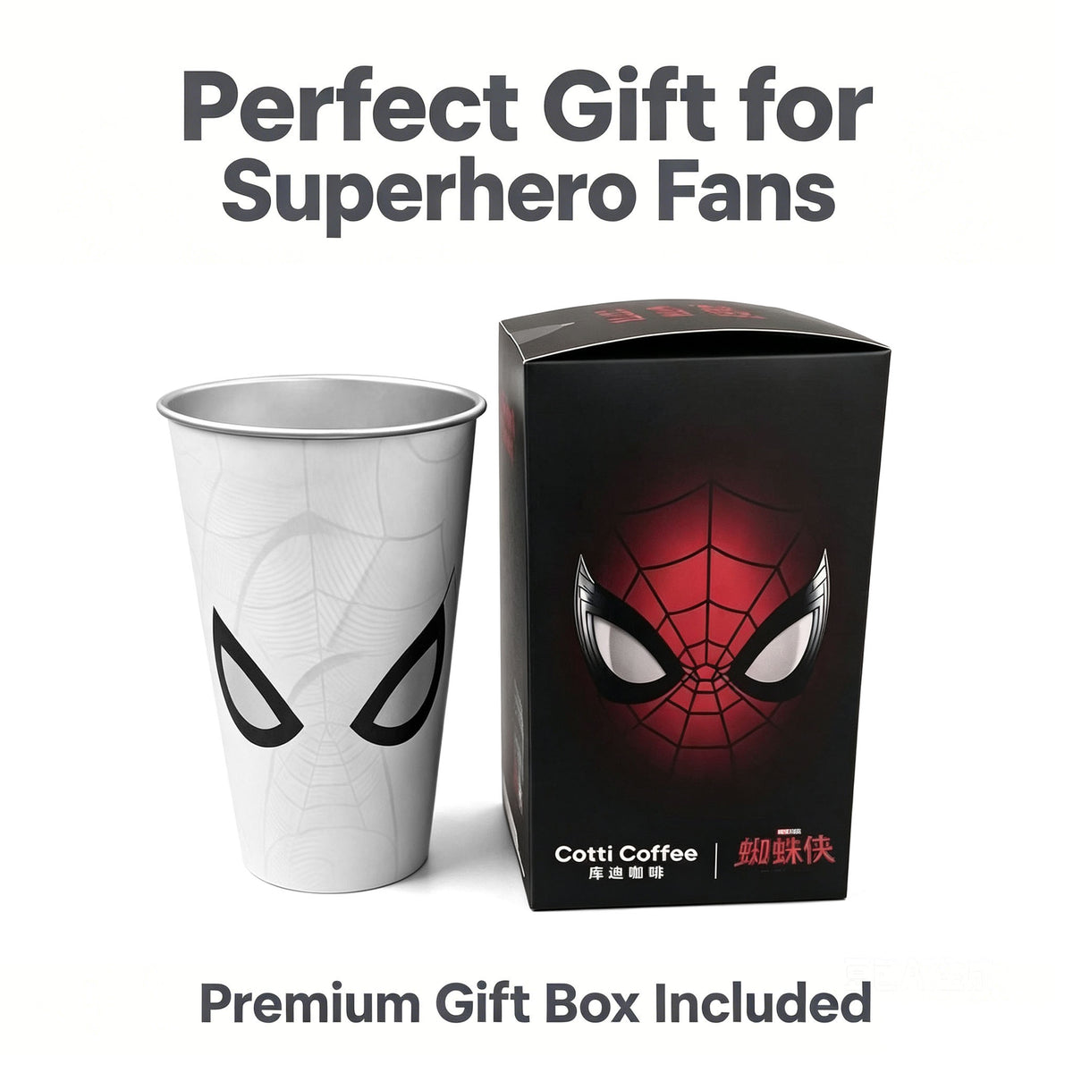 Marvel Spider‑Man Cold Activated Color Changing 304 Stainless Steel Cup, Glow In The Dark Eyes 700ml Large Capacity Metal Drinking Tumbler For Iced Coffee Cold Drinks, Superhero Fans Gift With Gift Box