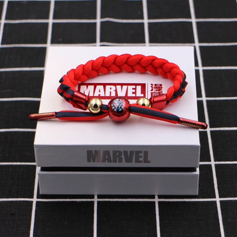 Marvel Avengers Spiderman Iron Man Captain America Thor Hulk Black Panther Venom Black Widow Doctor Strange Braided Bracelet Adjustable Woven Rope Charm Wristband Jewelry Gift For Men Women Fans