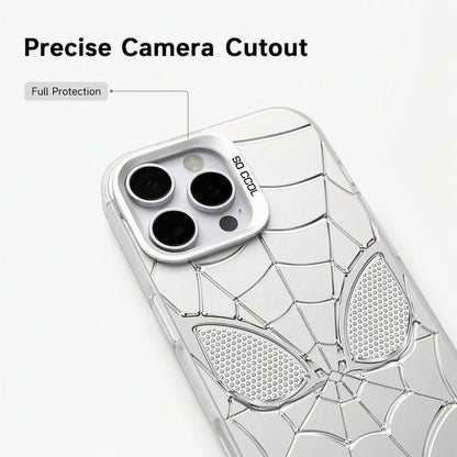 Marvel Spider‑Man Anime Phone Case, 3D Electroplated Spider Web Mirror Finish Cover, Anti‑Fingerprint Shockproof Protective Case With Precise Cutouts For iPhone